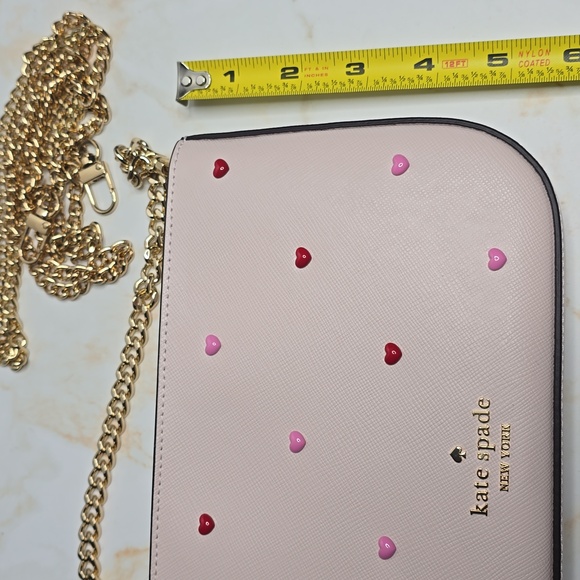 kate spade madison powdered heart studs pochette Valentines Day New - Picture 12 of 12